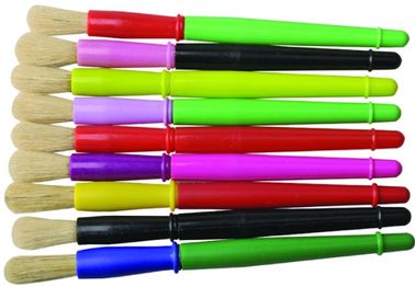 9 brochas plásticas de la manija de los colores, OEM colorido del sistema de brocha de la acuarela disponible