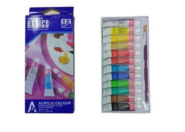 Los fundamentos fuertes de la adherencia colorearon el sistema de la pintura acrílica, pigmentos de la pintura de los artistas 12 tubos de X 6ml