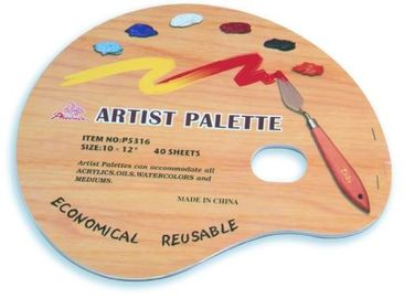 Cojín material del arte de la paleta de la pintura del artista del cojín de la pintura del artista de la cubierta de papel para los niños