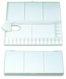 Diversa forma de la pintura de la paleta de la acuarela de la pintura tamaño plástico blanco de los accesorios de diverso