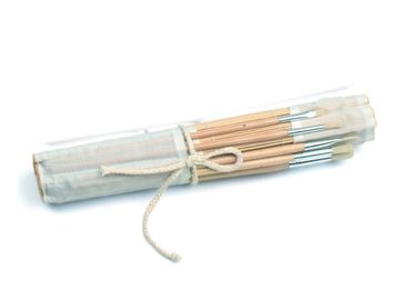 Herramientas útiles de bambú del tenedor de cepillo del color natural, caso 41,5 * los 56cm del rollo del cepillo del artista