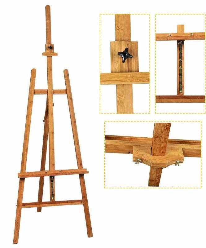 Soporte ajustable del trípode del caballete de la pintura del artista del bambú para pintar al OEM disponible
