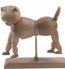 Diseño de madera del maniquí del perro/del gato del maniquí del artista vivo del arte buen